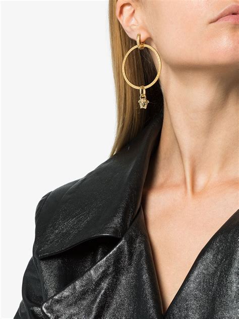 versace gold hoop earrings|versace medusa stud earrings.